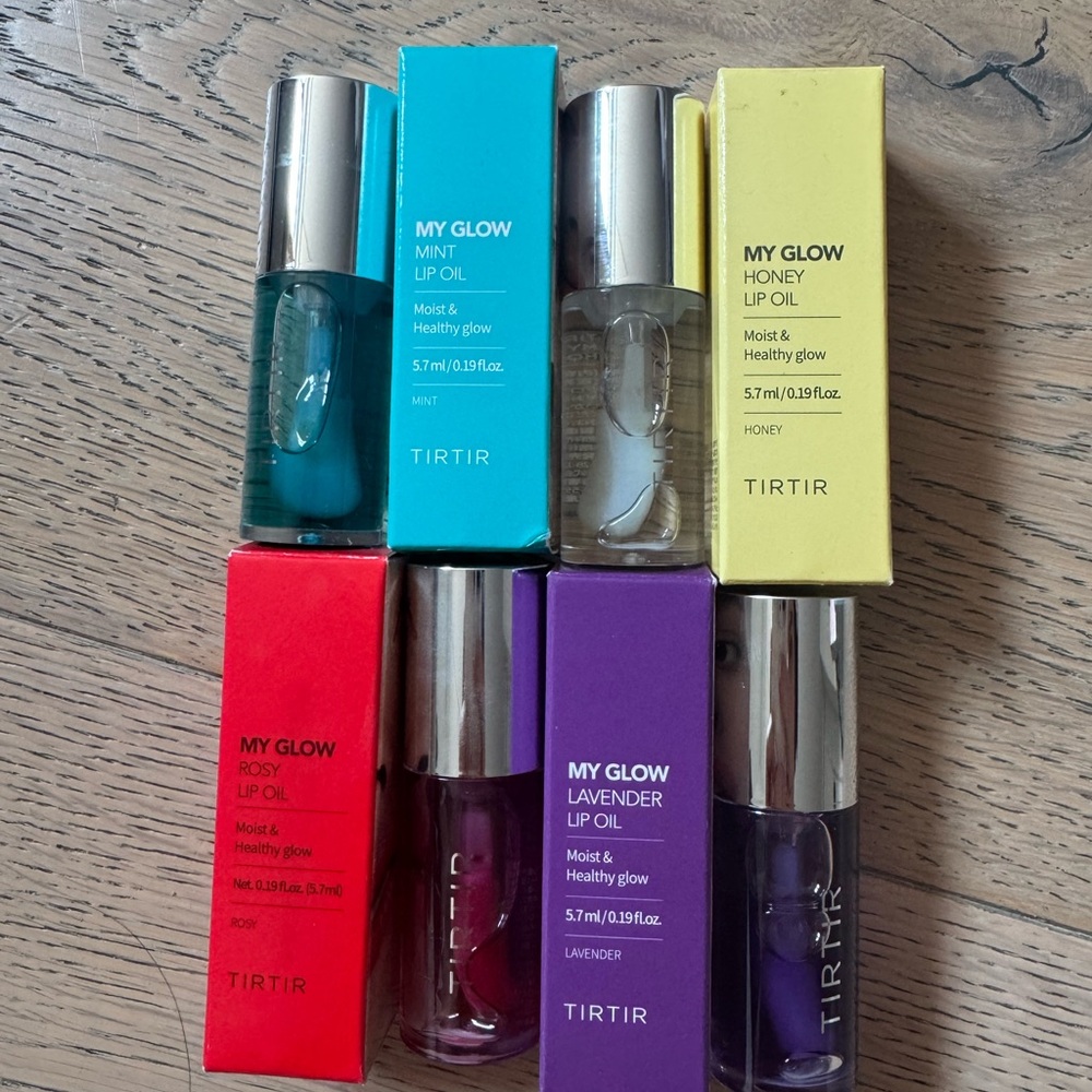 My Glow Lip Oil Set - Mint, Honey, Rosy, Lavender